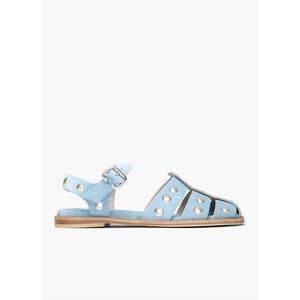 NEW FREDA SALVADOR women's sera studded fisherman sandal in blue suede